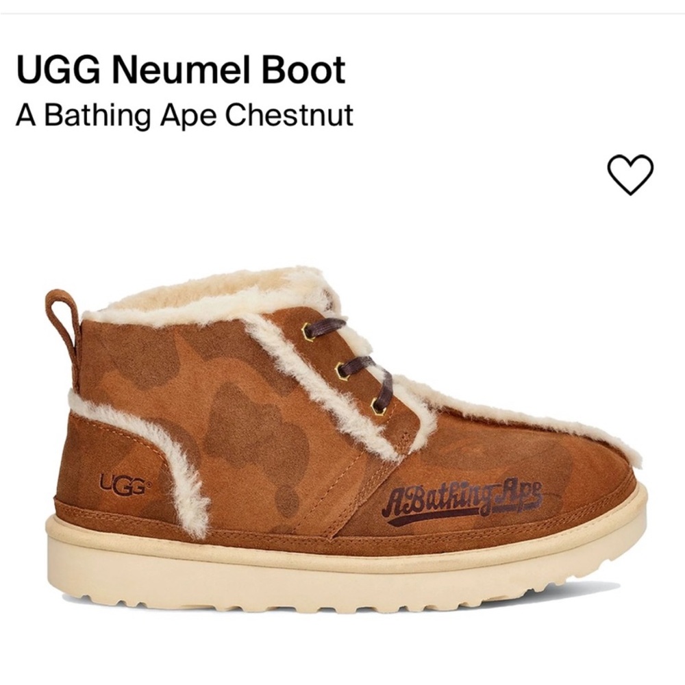 BAPE and UGG's limited edition collaboration Neumel Boot.